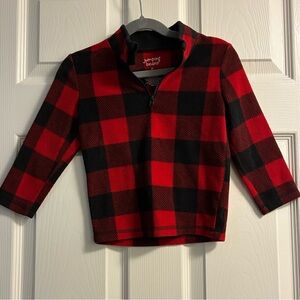 Jumping Beans 2T Red and Black Plaid Fleece Sweater